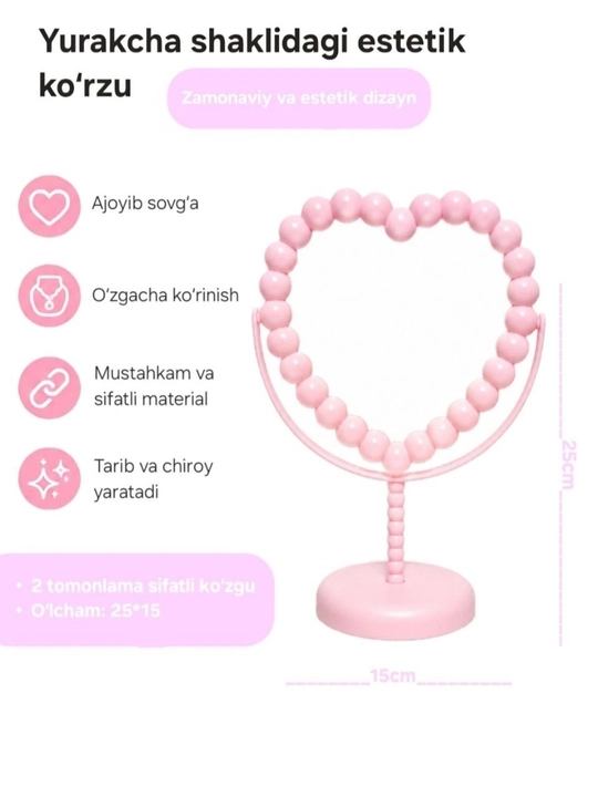Led зеркало с подсветкой косметическое, настольное для макияжа, с зарядкой