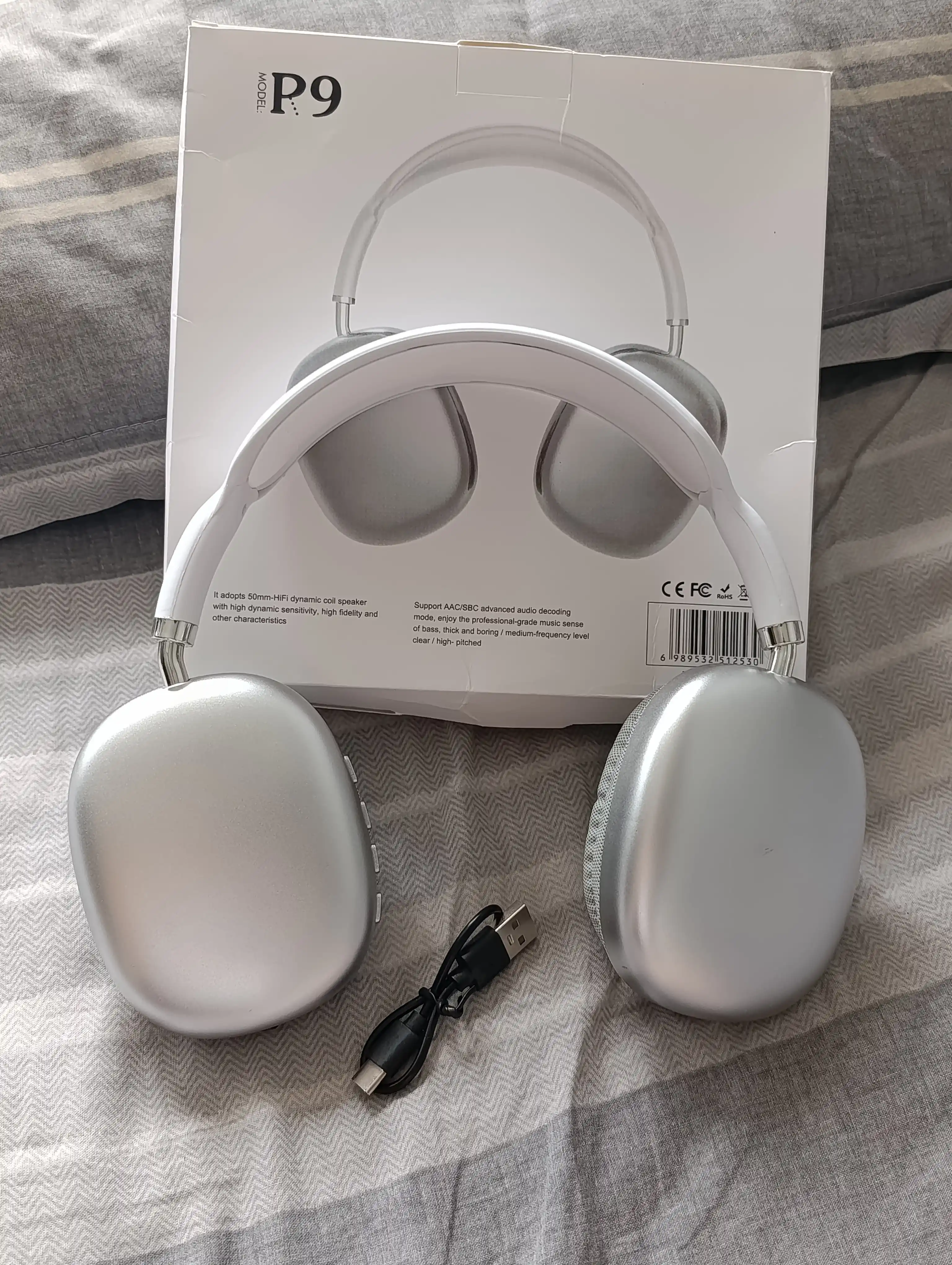 Simsiz Bluetooth quloqchinlar P9, to'liq o'lchamli, mikrofonli