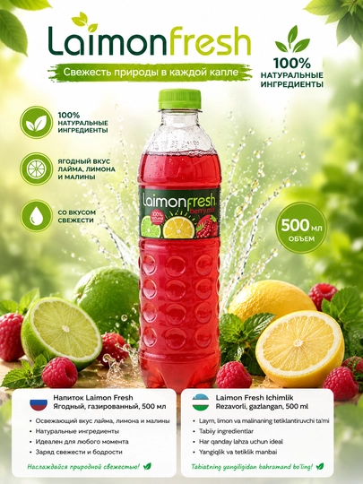 Напиток Laimon Fresh Ягодный, газированный, 500 мл — НАПИТ-P0B40DD
