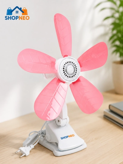 SHOPNEO qisqichli mini ventilyator, 5 parrakli, stol va aravacha uchun - 