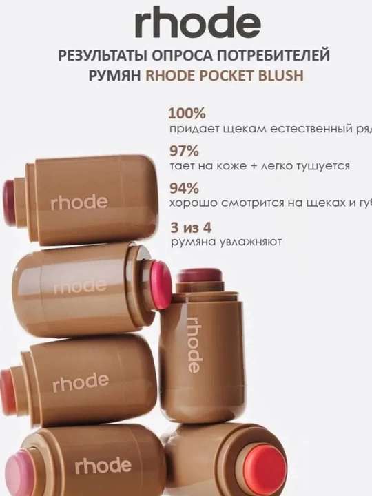 Rhode Peptide Pocket Blush rumyanasi – yuz uchun universal tint vositasi