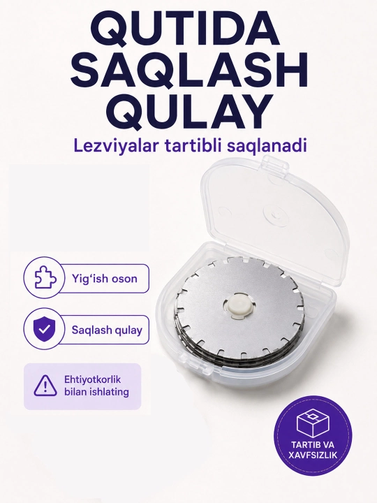 Mato, patchwork, namat, teri, qog'ozni kesish uchun diskli pichoqni kesish uchun disk