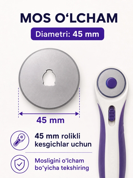 Mato, patchwork, namat, teri, qog'ozni kesish uchun diskli pichoqni kesish uchun disk