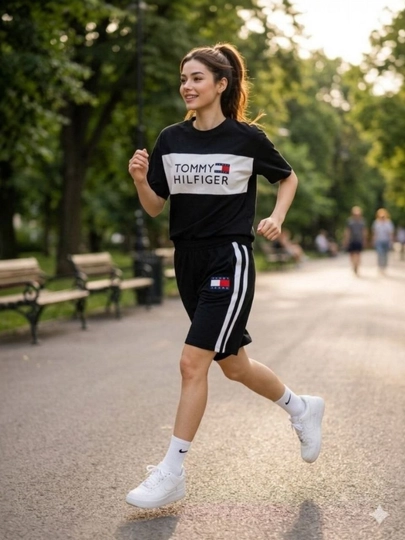 Футболка с шортиками, спортивный комплектлетняя одежда, футболка оверсайз