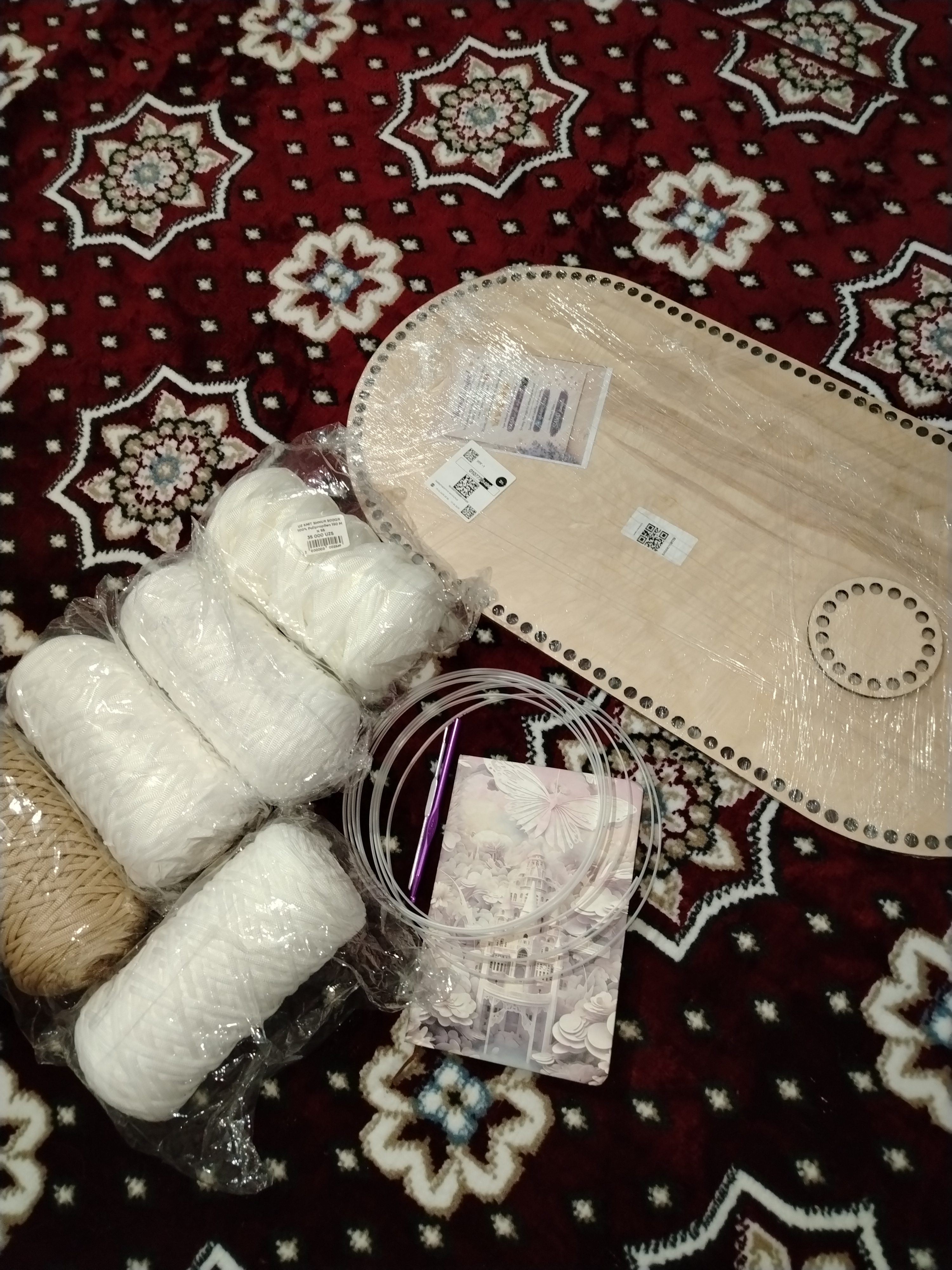 Polyester ip to'qiladigan sumkalar, makrame uchun, yadrosiz, 5 mm 140 m