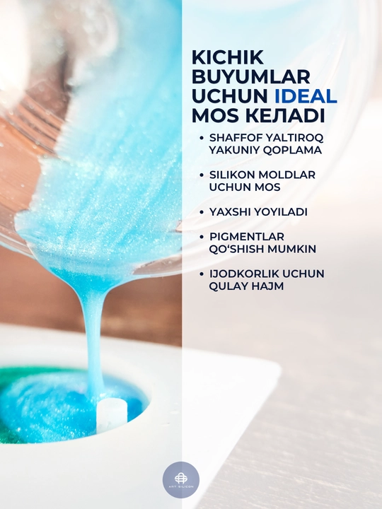 Art Silicon epoksid smolasi, quyish va bezash uchun shaffof A+B