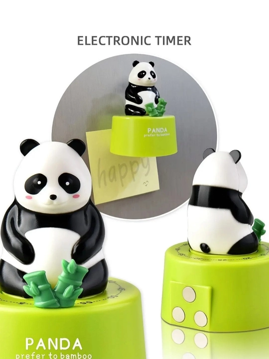 Panda ko‘rinishidagi oshxona magnitli taymeri, teskari sanoq mexanik taymeri