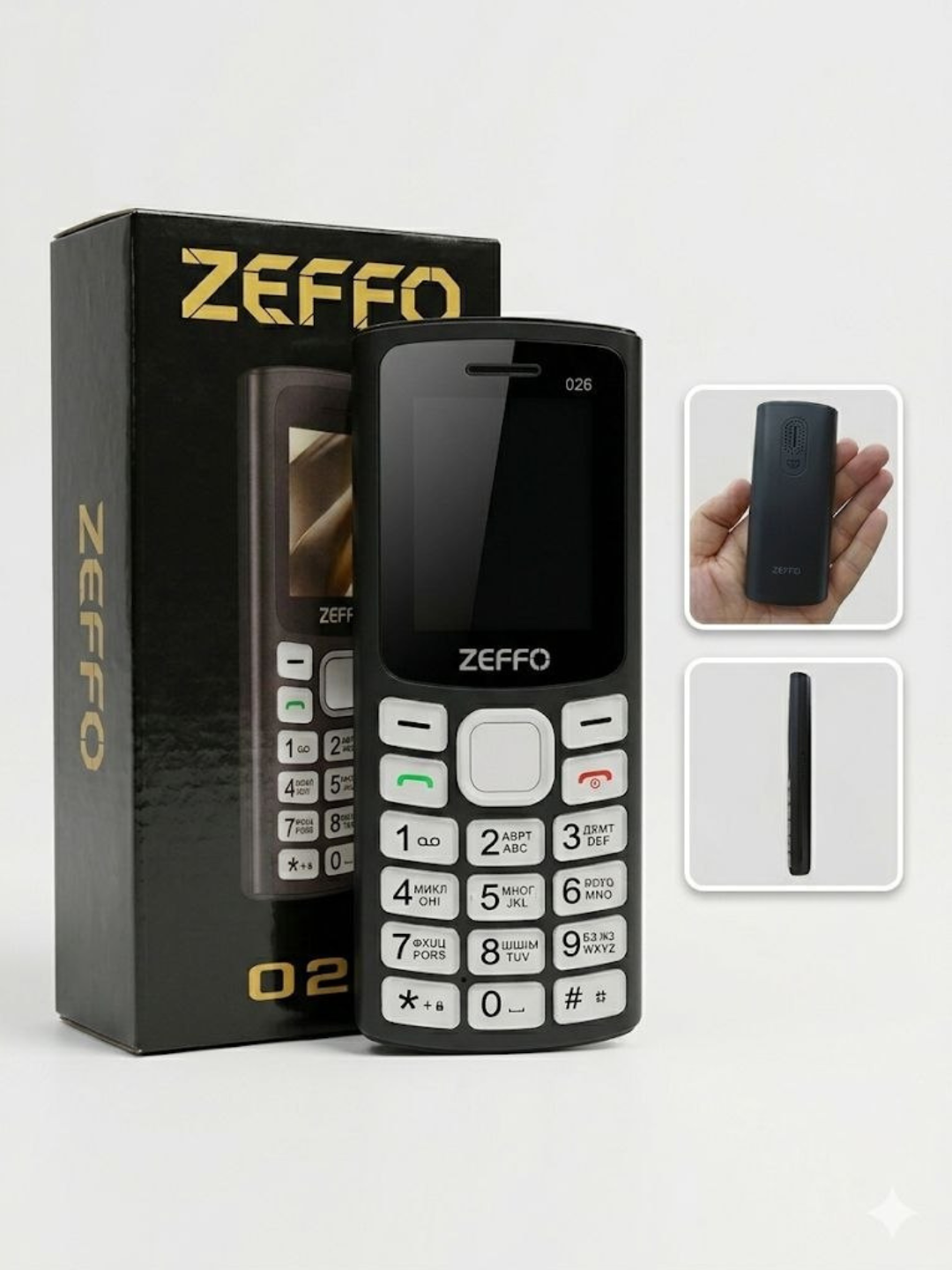 Zeffo 026,кнопочный телефон, Zeffo 026, телефон Dual SIM, простой телефон, Type-C - 