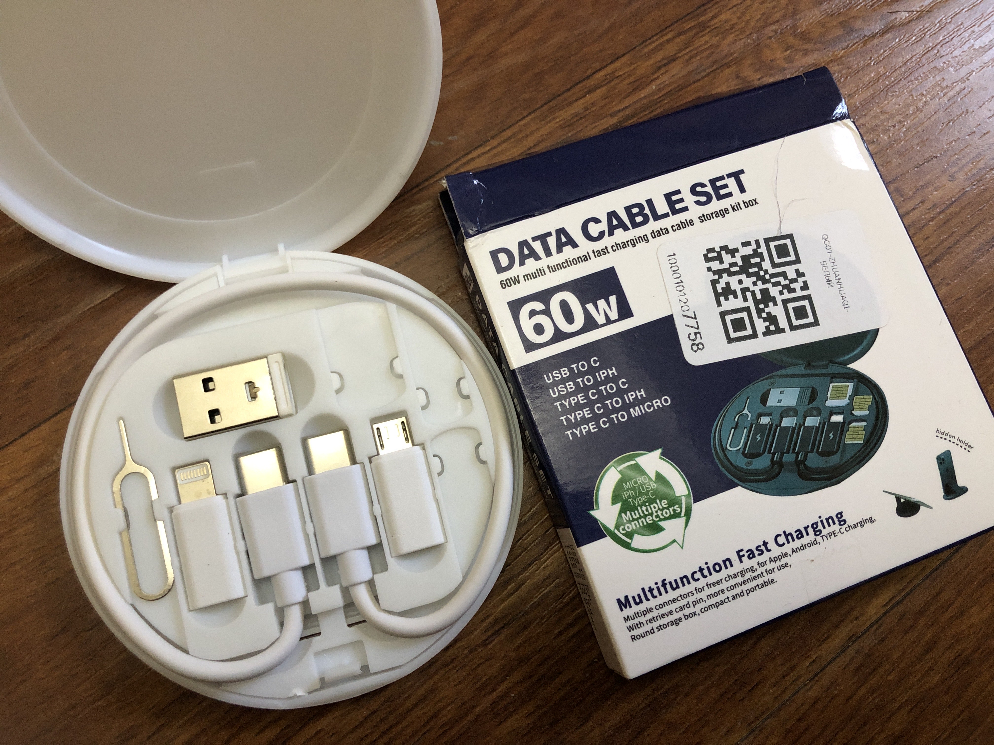 Кабель для зарядки 3 в 1 lightning iphone micro usb type c