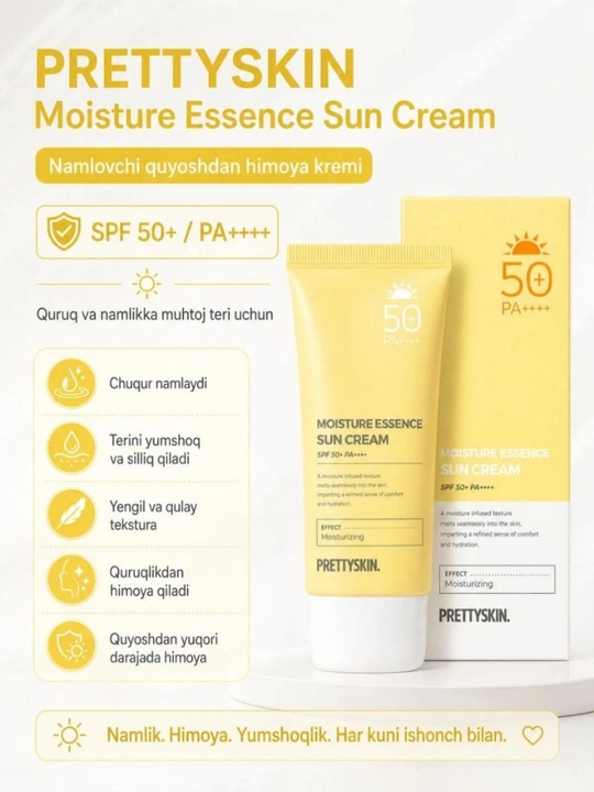 Kosmetik to‘plam 3 ta 1 da SPF 50+ quyoshdan himoya kremi, makiyaj cho‘tkasi va lab qalami
