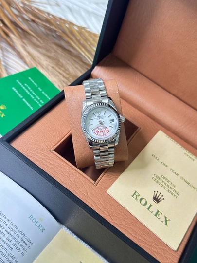 Женские наручные часы Rolex, классический дизайн, кварцевый механизм — BRANDLU-ROLLETURXILARYAH0912-БЕЛЫЙ
