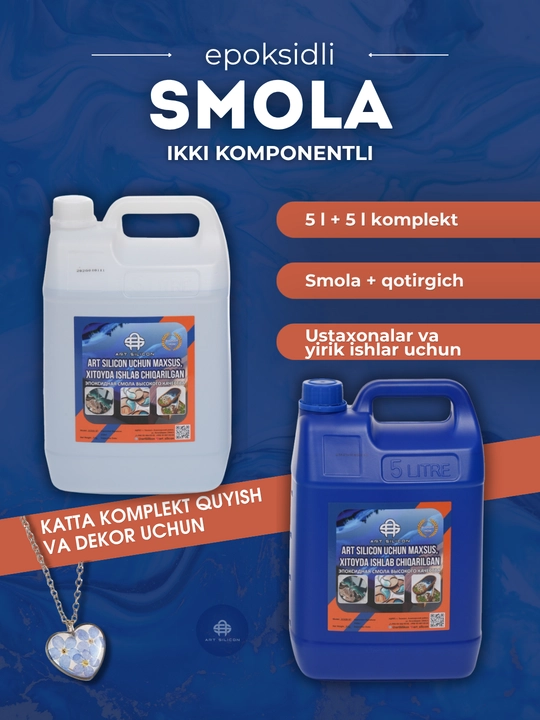 Art Silicon epoksid smolasi, quyish va bezash uchun shaffof A+B