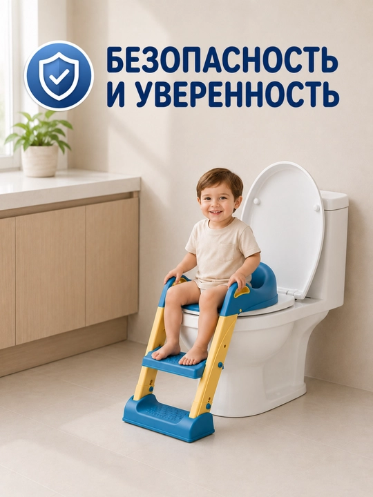 Детское сиденье на унитаз со ступенькой складное, накладка на унитаз для детей с лестницей
