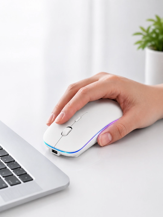 Simsiz sichqoncha 2.4G va Bluetooth, qayta zaryadlanuvchi