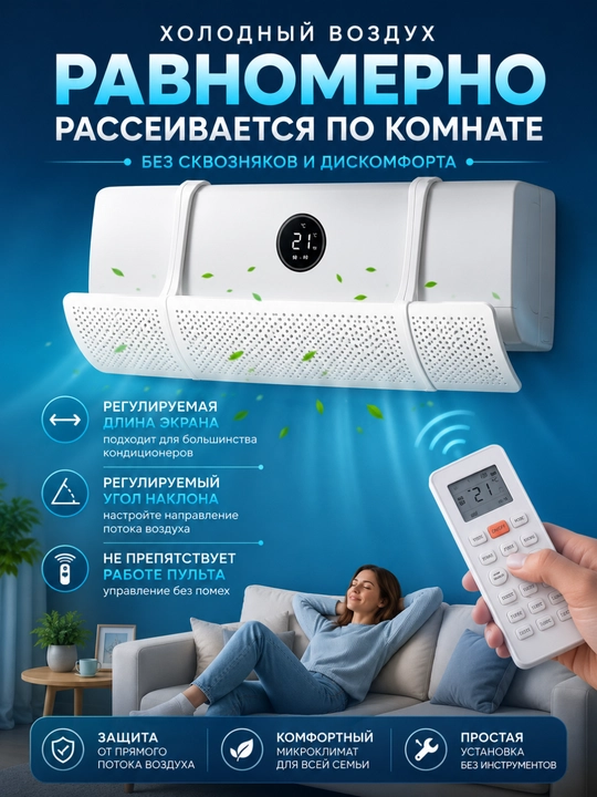 Konditsioner uchun deflektor himoya ekrani, himoyachi universal 9-24 - 
