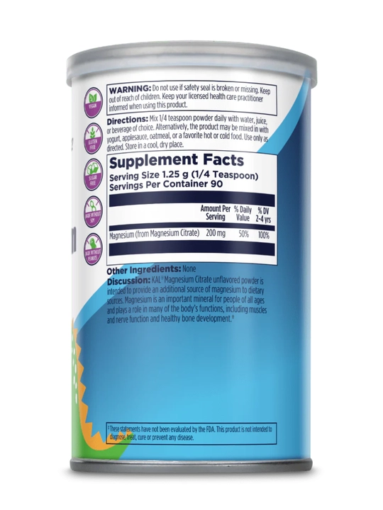 Детский магний в порошке, KAL, Kids Magnesium Powder, 147 г, США