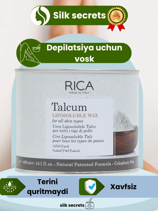 Rica depilyatsiya mumi 400 ml, 800 ml - sochlarni yo‘qotish uchun Italyani mumi - 