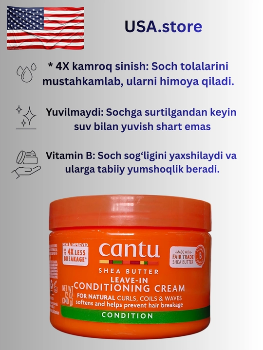 Cantu jingalak sochlar uchun krem - 