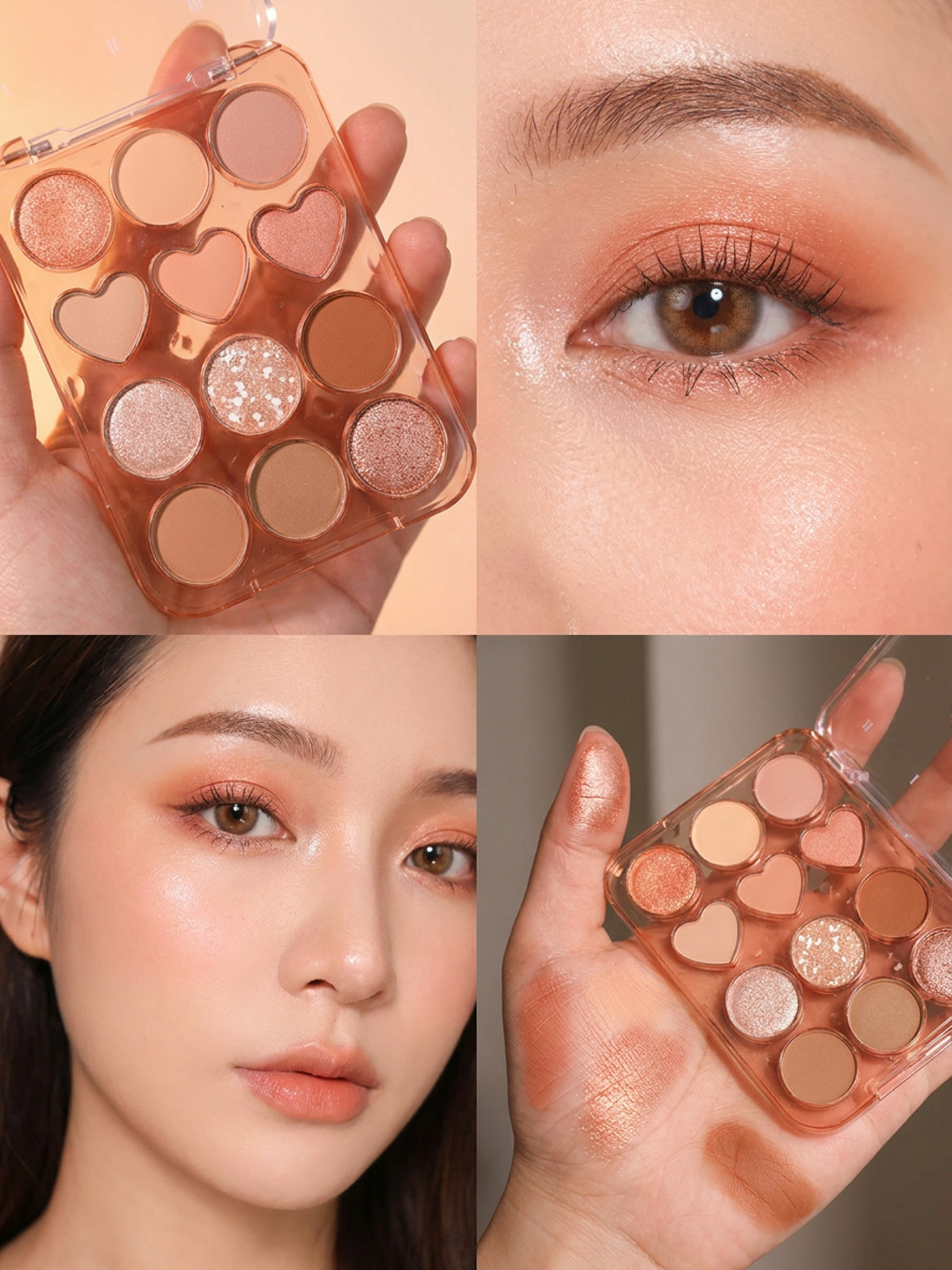 Qovoq soyalari, ko‘z soyalari, 2 tasi 1 da, xaylayter, qovoq va ko‘z soyalari palitrasi - 