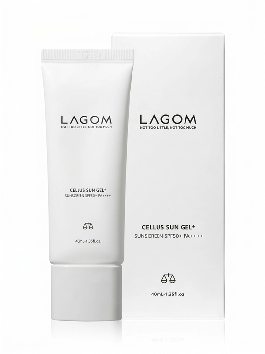 Quyoshga qarshi namlantiruvchi gel LAGOM Cellus Sun Gel+ SPF50+ Koreya kosmetikasi, 40 ml