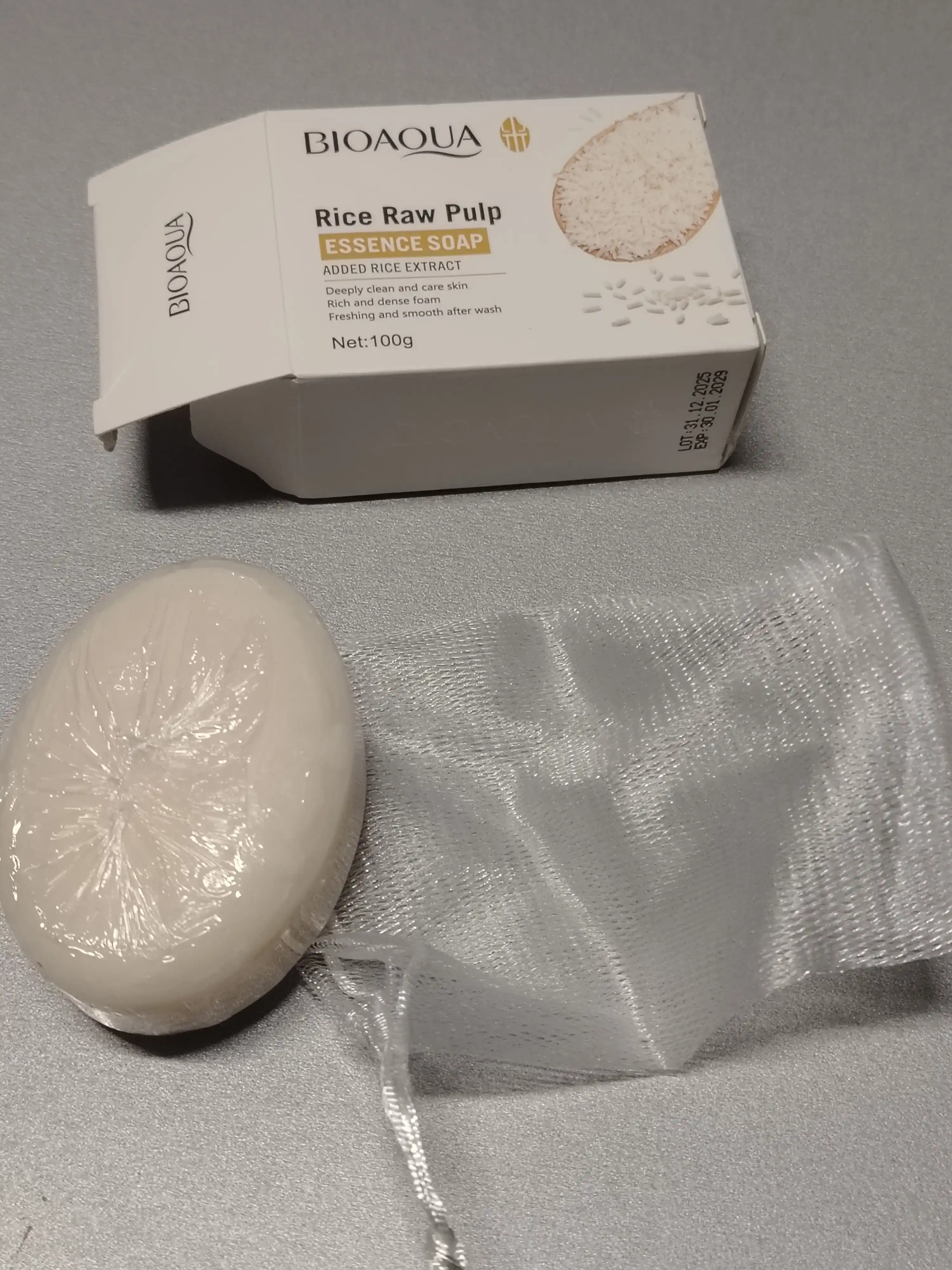 Мыло для лица, отбеливающее, BIOAQUA, с экстрактом риса, для лица и тела, 100 г