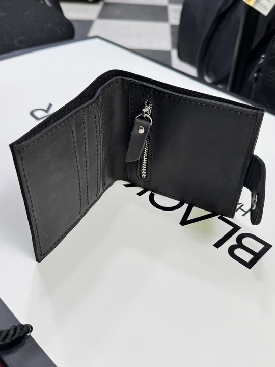 Koshelok hamyon kardholder karta va naqt pul uchun, tabiiy charm Black Gator, ixcham
