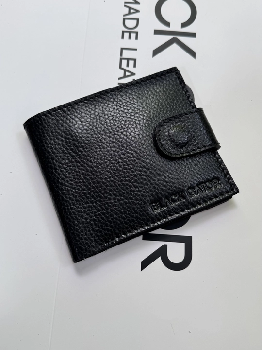 Koshelok hamyon kardholder karta va naqt pul uchun, tabiiy charm Black Gator, ixcham - 