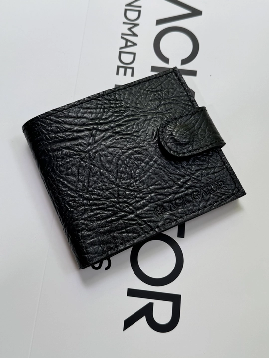 Koshelok hamyon kardholder karta va naqt pul uchun, tabiiy charm Black Gator, ixcham - 