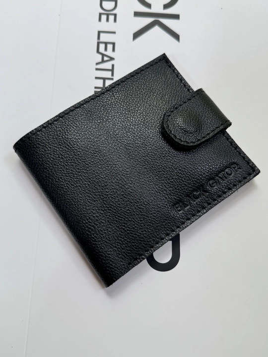 Koshelok hamyon kardholder karta va naqt pul uchun, tabiiy charm Black Gator, ixcham - 