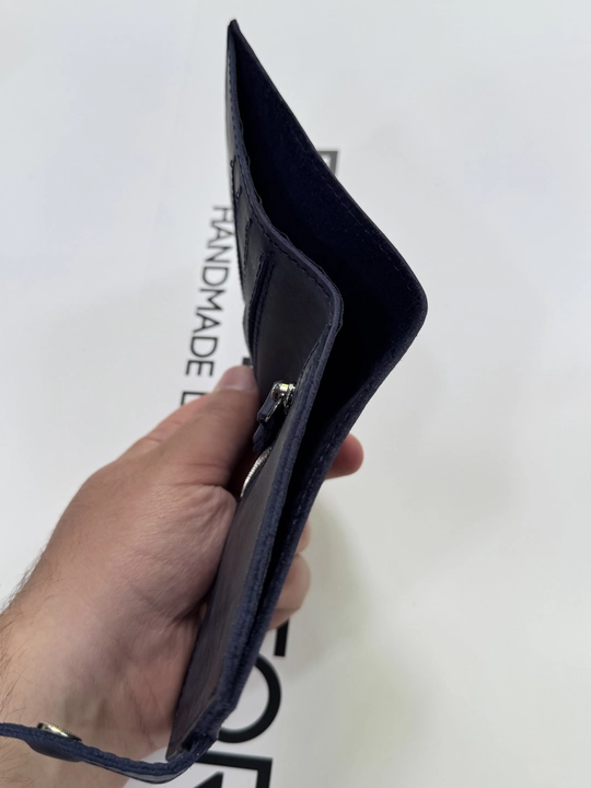 Koshelok hamyon kardholder karta va naqt pul uchun, tabiiy charm Black Gator, ixcham