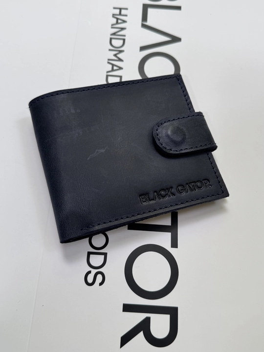 Koshelok hamyon kardholder karta va naqt pul uchun, tabiiy charm Black Gator, ixcham - 