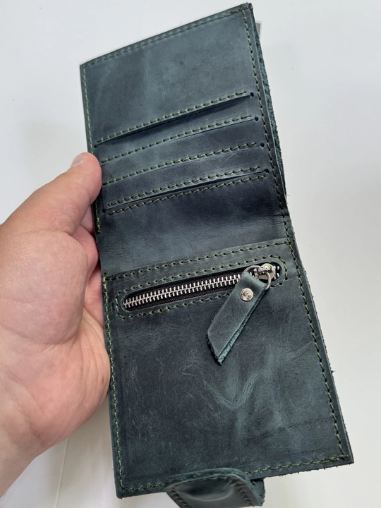 Koshelok hamyon kardholder karta va naqt pul uchun, tabiiy charm Black Gator, ixcham