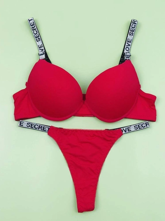 Комплект женского белья в стиле Victoria’s Secret, черный и белый цвет - 