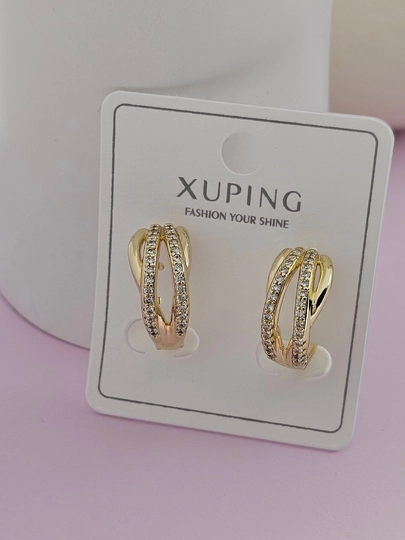 Женские серьги золотого цвета, бренд Xuping — JEWELRI-XUP002-АЛЫЙ
