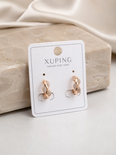 Женские серьги золотого цвета, бренд Xuping — JEWELRI-XUP002-БИРЮЗ