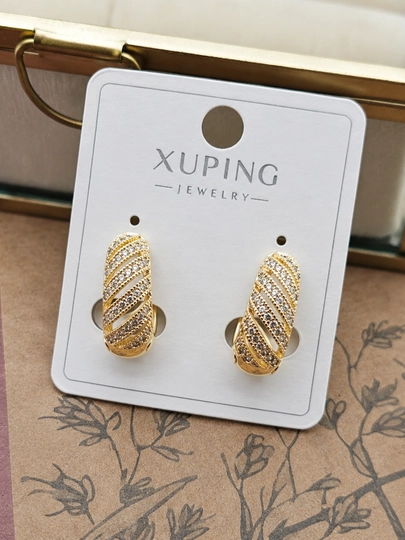 Женские серьги золотого цвета, бренд Xuping — JEWELRI-XUP002-ГОЛУБ