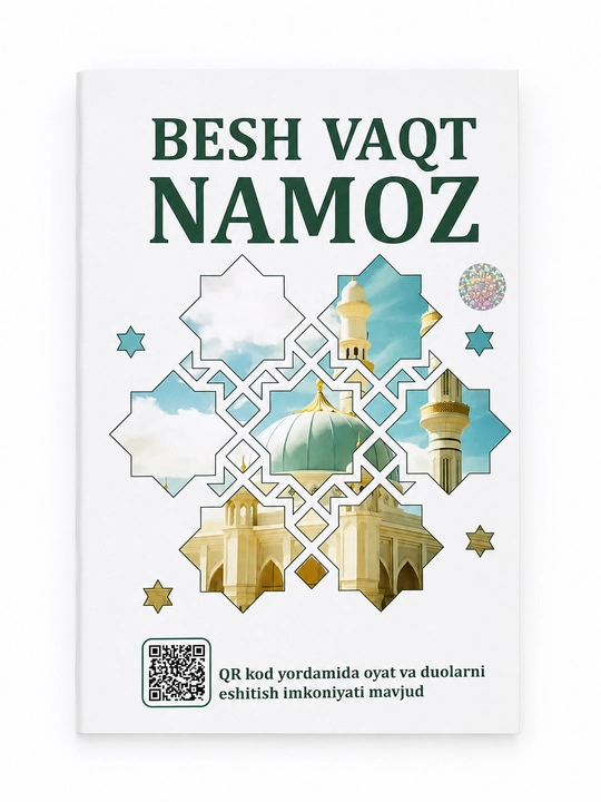 Besh vaqt namoz kitobi A4 A5 format namoz suralari va duolar to‘plami
