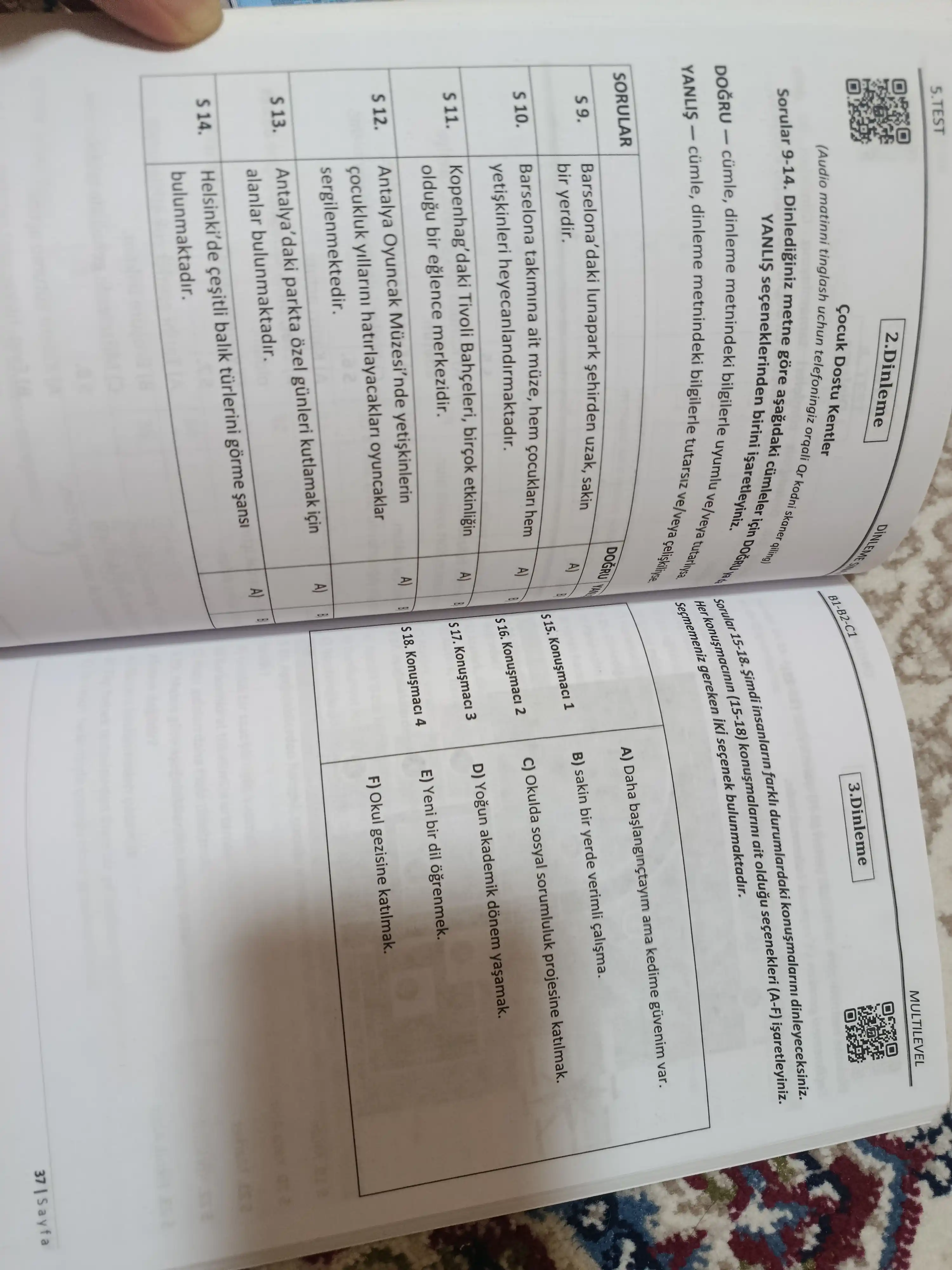 Multilevel. turk tilidan sertifikatga tayyorgarlik darajasi B1, B2, C1