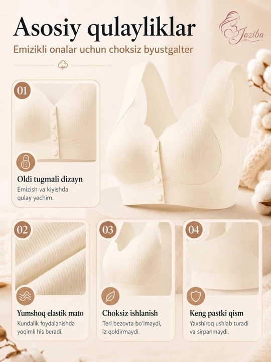 Ayollar uchun choksiz byustgalter, oldi tugmali, simsiz, katta razmer 2XL-3XL