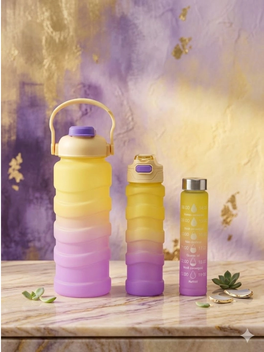 3 ta o‘lchamli motivatsion suv idishlari to‘plami (1.5L + 800ml + 300ml)