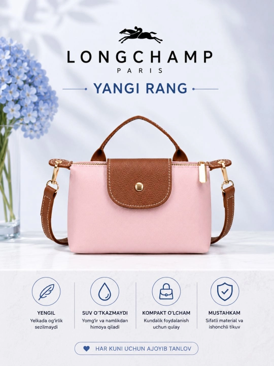 LONGCHAMP sumka, yangi ranglar, yelkama sumka, mini sumka, ayollar va qizlarga - 