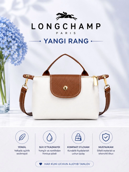 LONGCHAMP sumka, yangi ranglar, yelkama sumka, mini sumka, ayollar va qizlarga - 