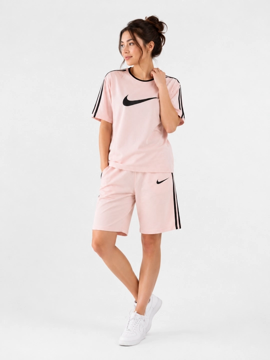 Ayollar sport kostyumi ikki qismli futbolka shortik trikotaj kundalik qulay kiyim - 