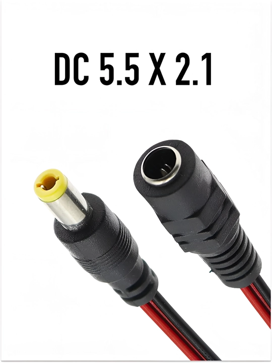 Комплект соединитель питания постоянного тока DC 5.5*2.1 штекер-гнездо