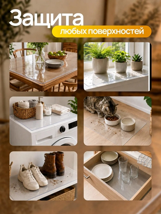 Гибкое стекло, 80*100 см, скатерть прозрачная, 2 мм, для стола, водонепроницаемая ПВХ