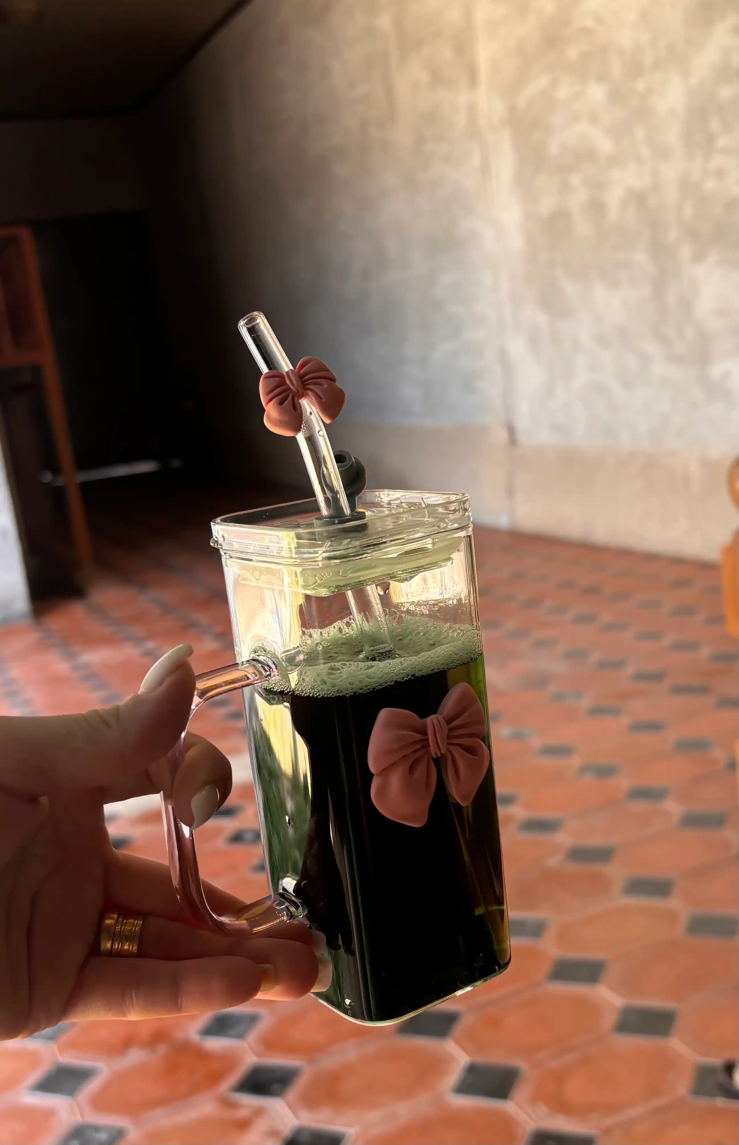Trubochkali stakan, bantikli stakan, shisha stakan tubochka bilan, Buterfly 400, 500 ml