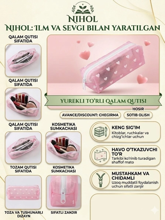Shaffof toʻrli qalamdon — estetik va amaliy yechim - 