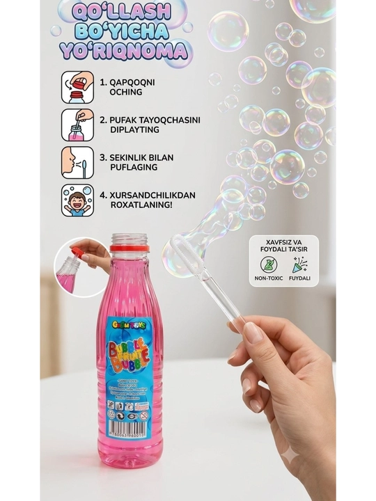 Sovun pufakchalari eritmasi, pistolet va blaster uchun, 500 ml