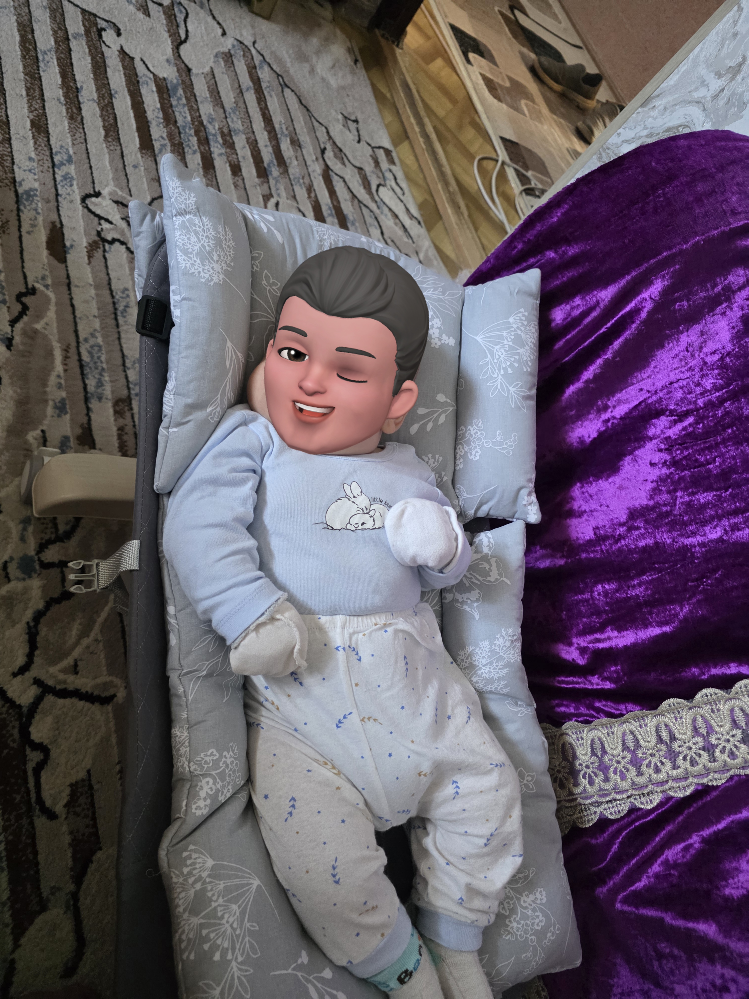 Матрас для коляски детский, вкладыш в автокресло, на стульчик, Мир ЖоЖо