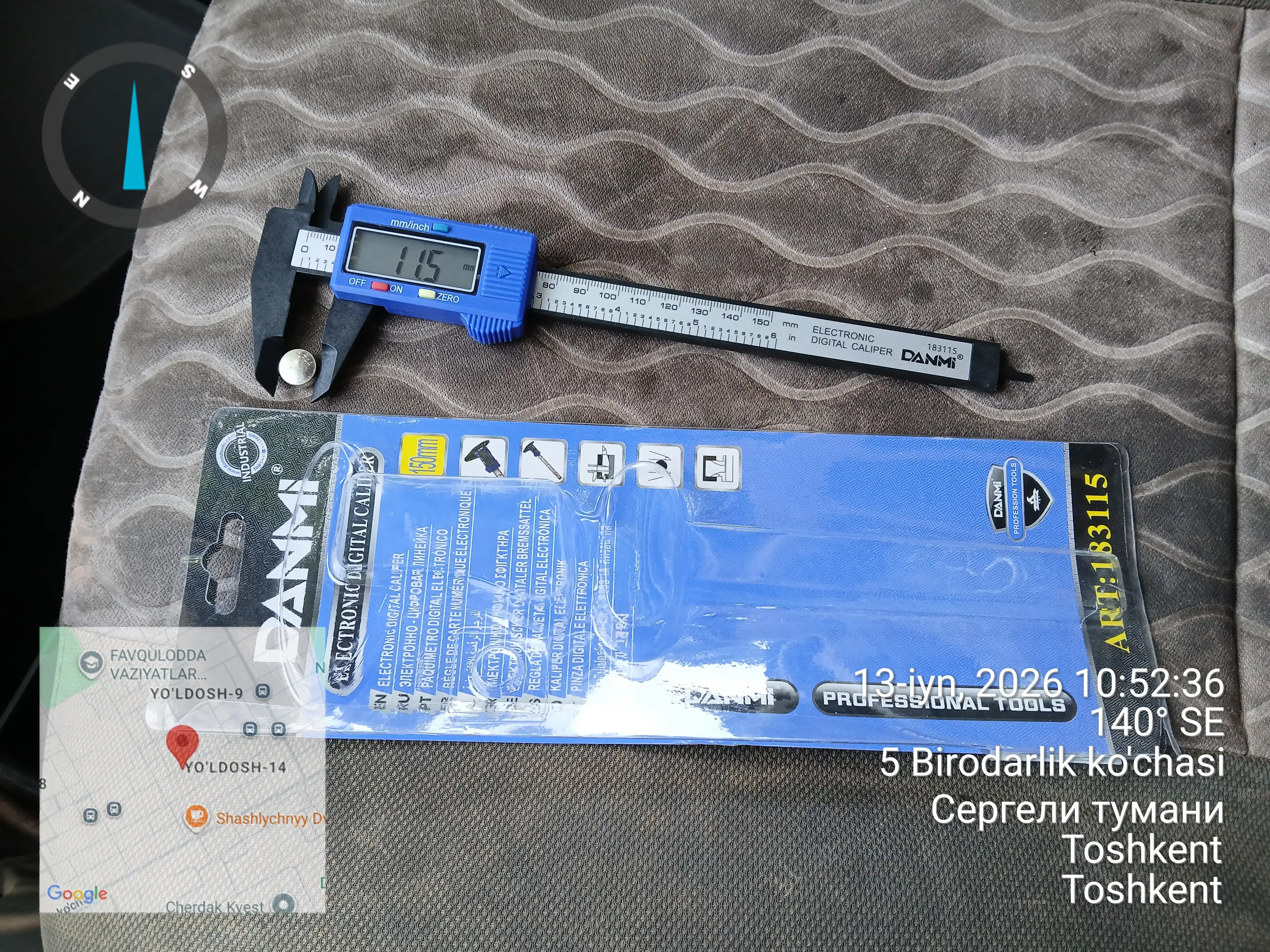 DANMI 150 mm shtangensirkul, raqamli ekranli - aniq o‘lchash vositasi